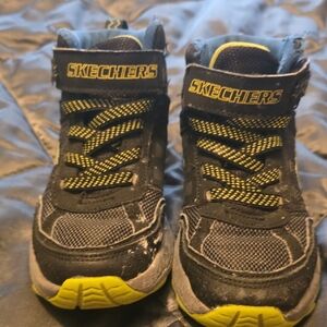 Skechers Kids Black and Yellow Sneakers